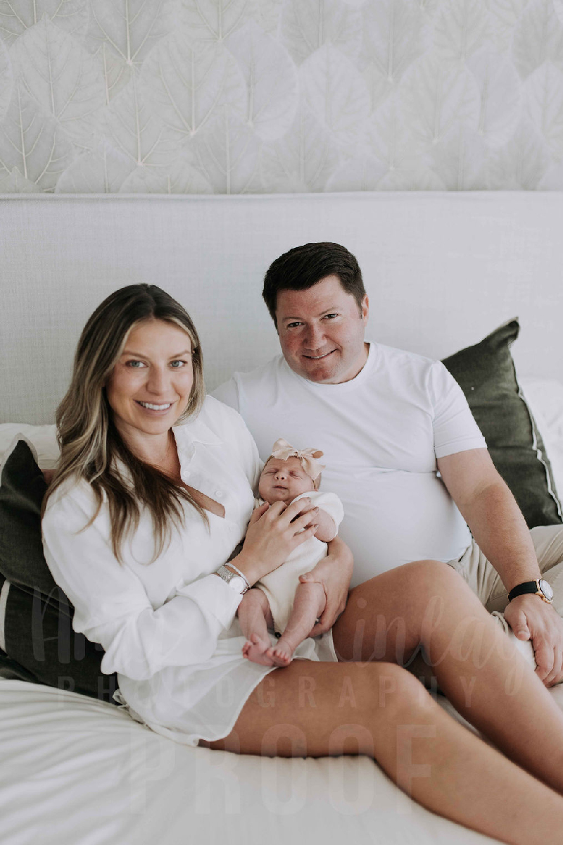 Newborn baby Layla Rose Johnson smilin