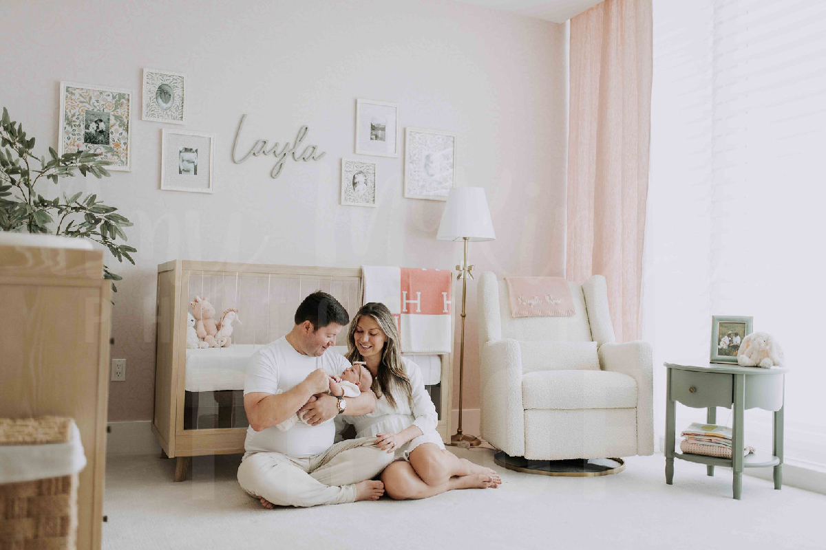 Newborn baby Layla Rose Johnson smilin