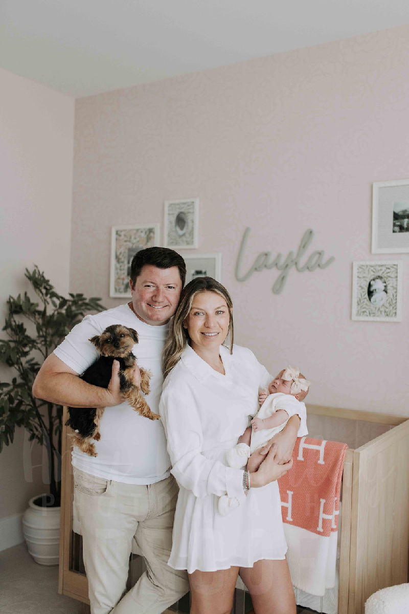 Newborn baby Layla Rose Johnson smilin